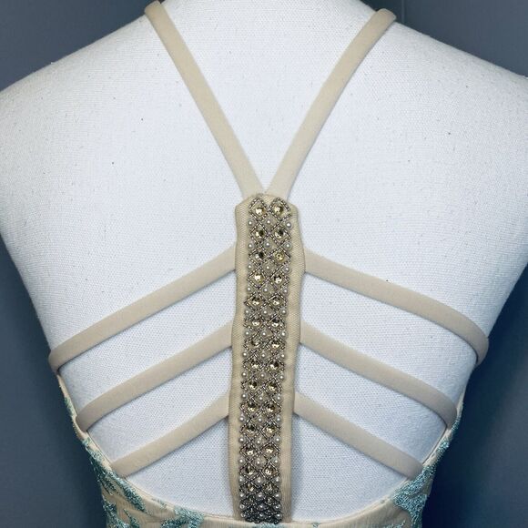 Speechless Pearl Gala Strappy-Back Long Sparkle Embroidered Prom Dress Size 3 - Picture 9 of 14